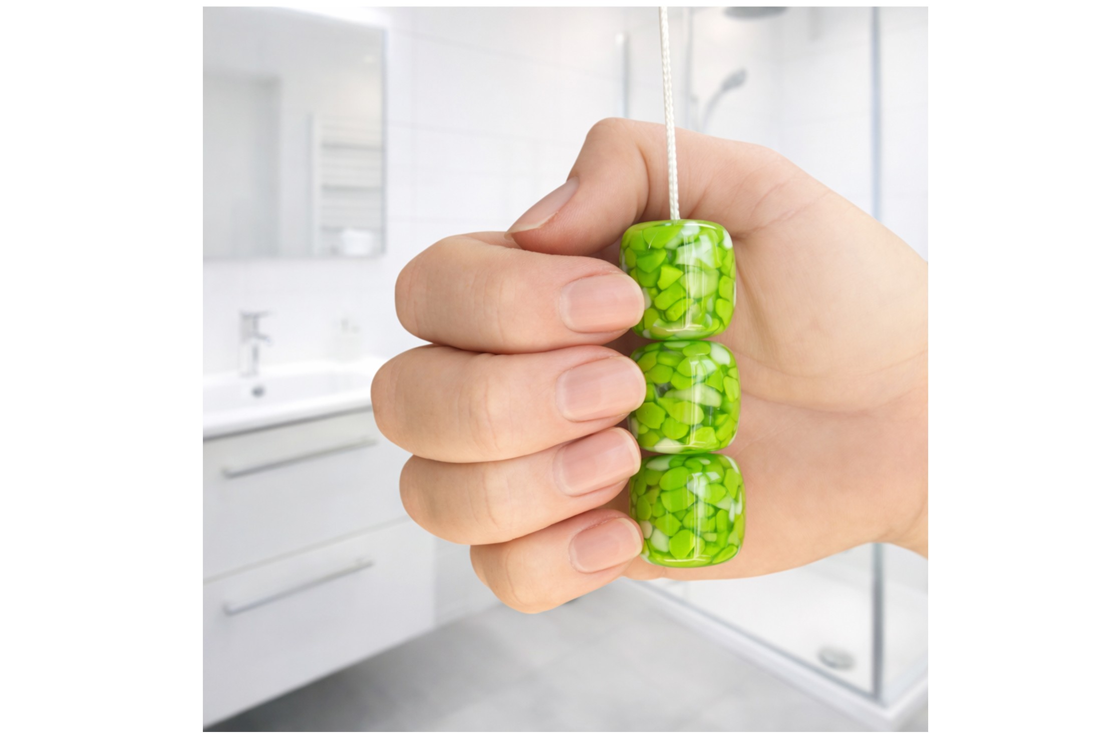 Triple Lime Green Resin Bead Light Pull - Lowgy Light Pulls